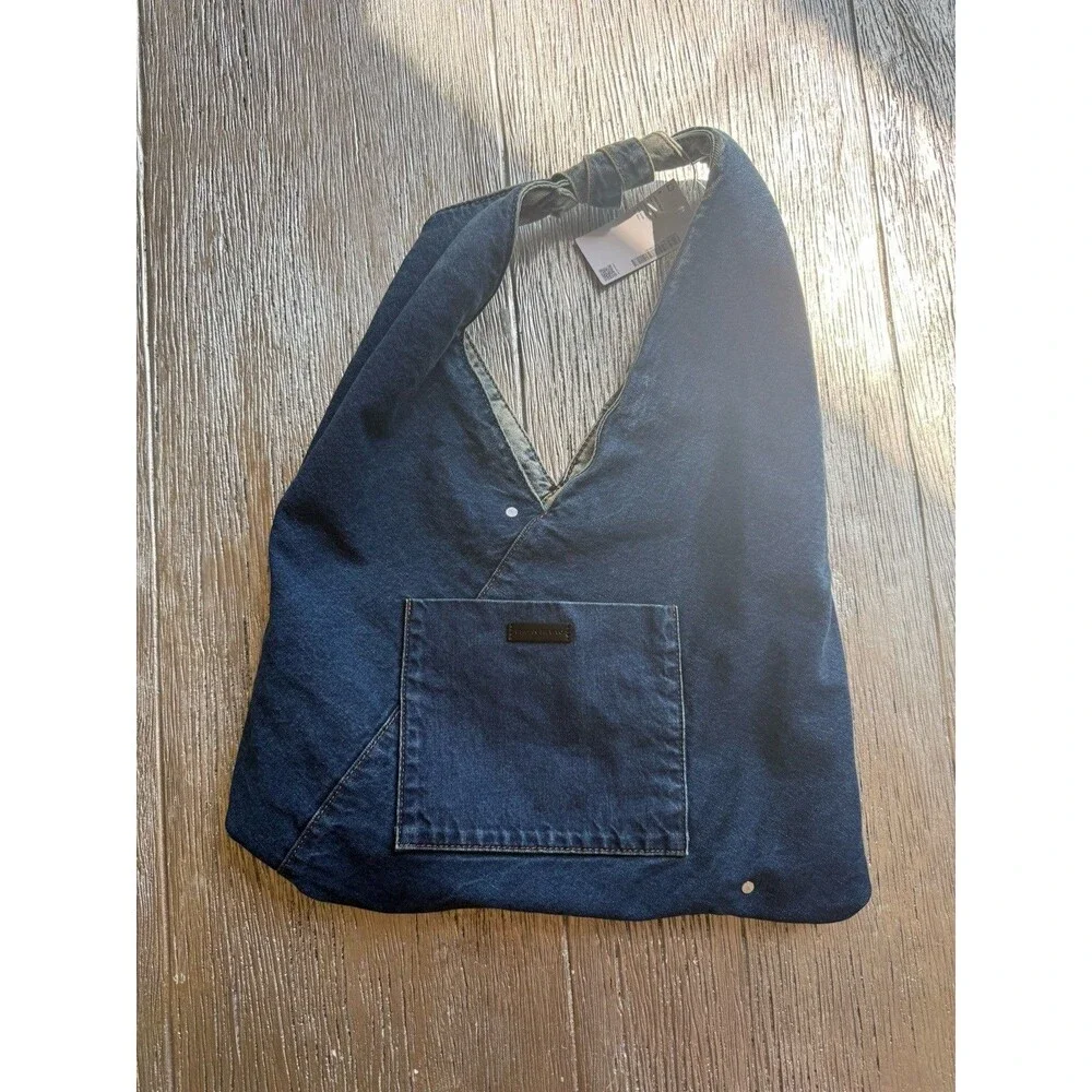 Urban Revivo Denim Shoulder Bag Acid Wash Blue Jean Hobo Purse NWT UAYB50083